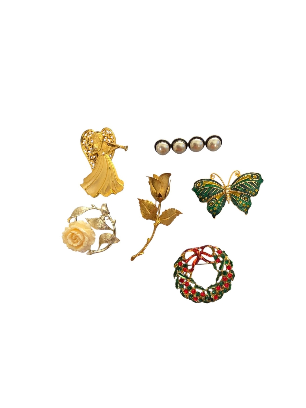 Gold-Tone Assorted Women's Brooches